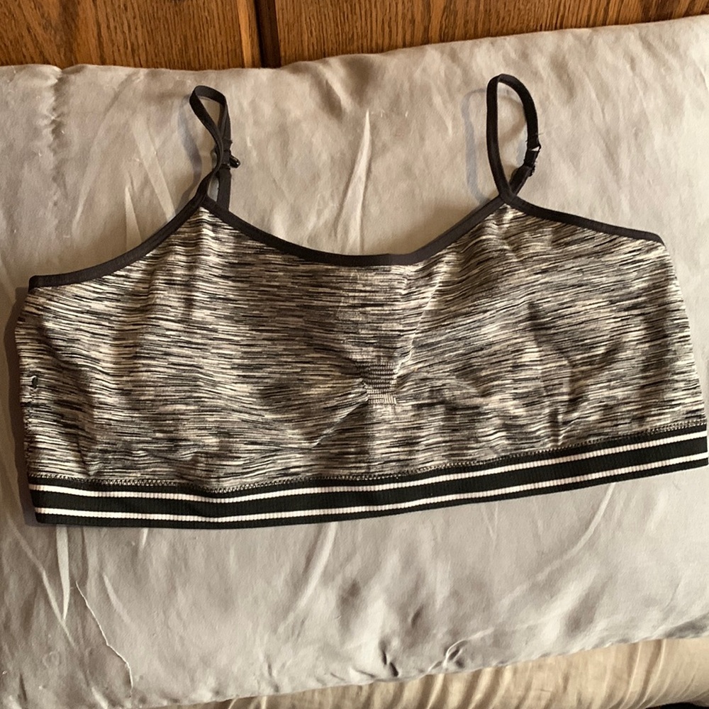 Grey & black bralette.